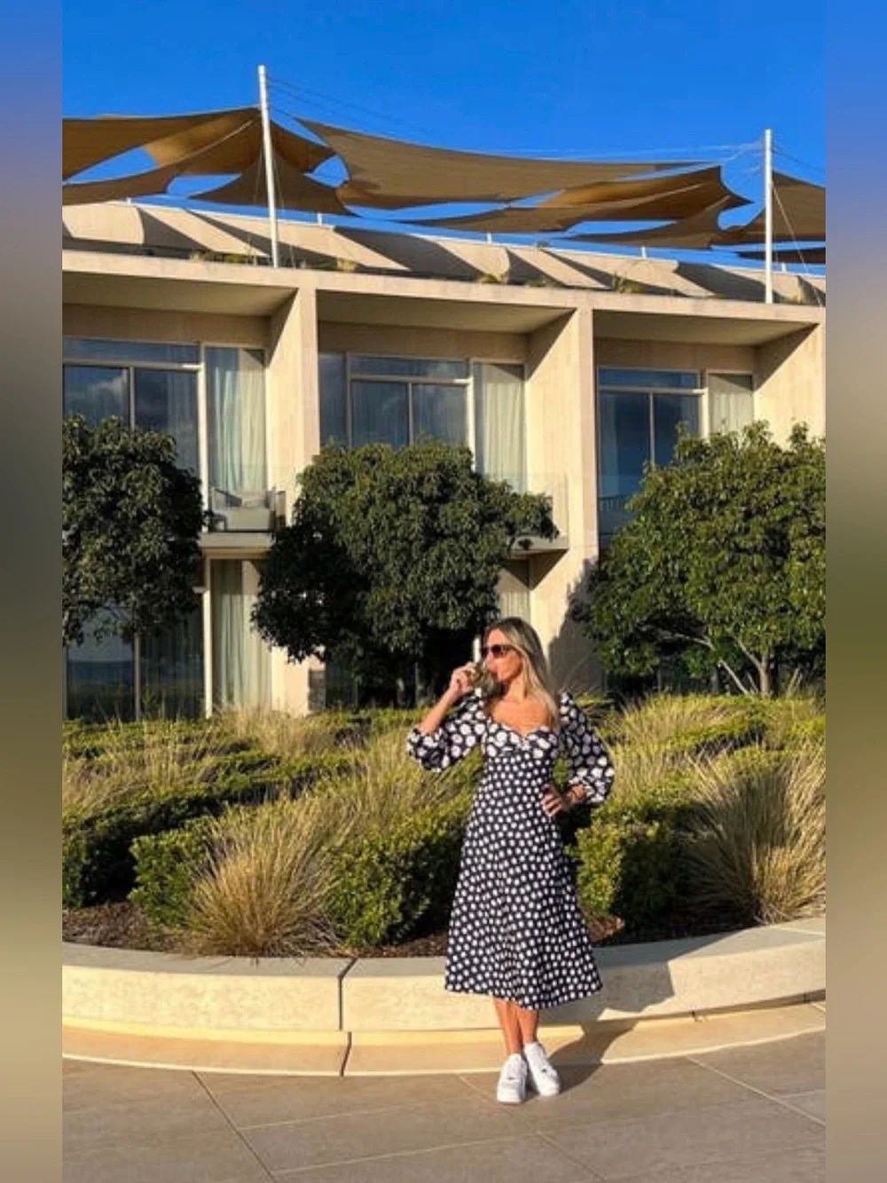 SACHIN & BABI Melody Navy Floral Long sleeve midi Dress